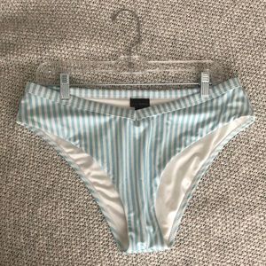 Light blue and white striped bikini bottom!